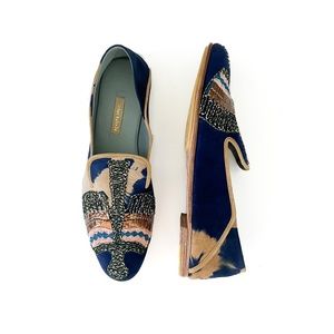 Meher Kakalia Anzu Slip-on Loafers Flats Suede Tie-Dye